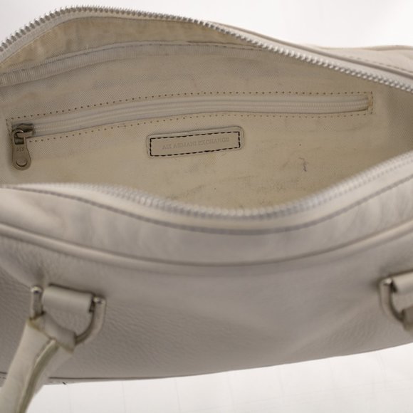 Armani Exchange Leather Shoulder Bag White Purse - Picture 4 of 4